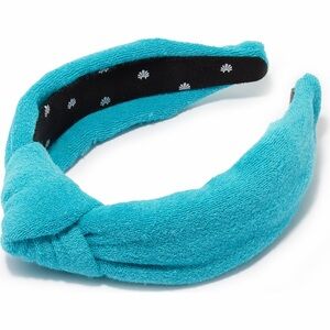Lele Sadoughi Knot Headband Teal Terry Cloth